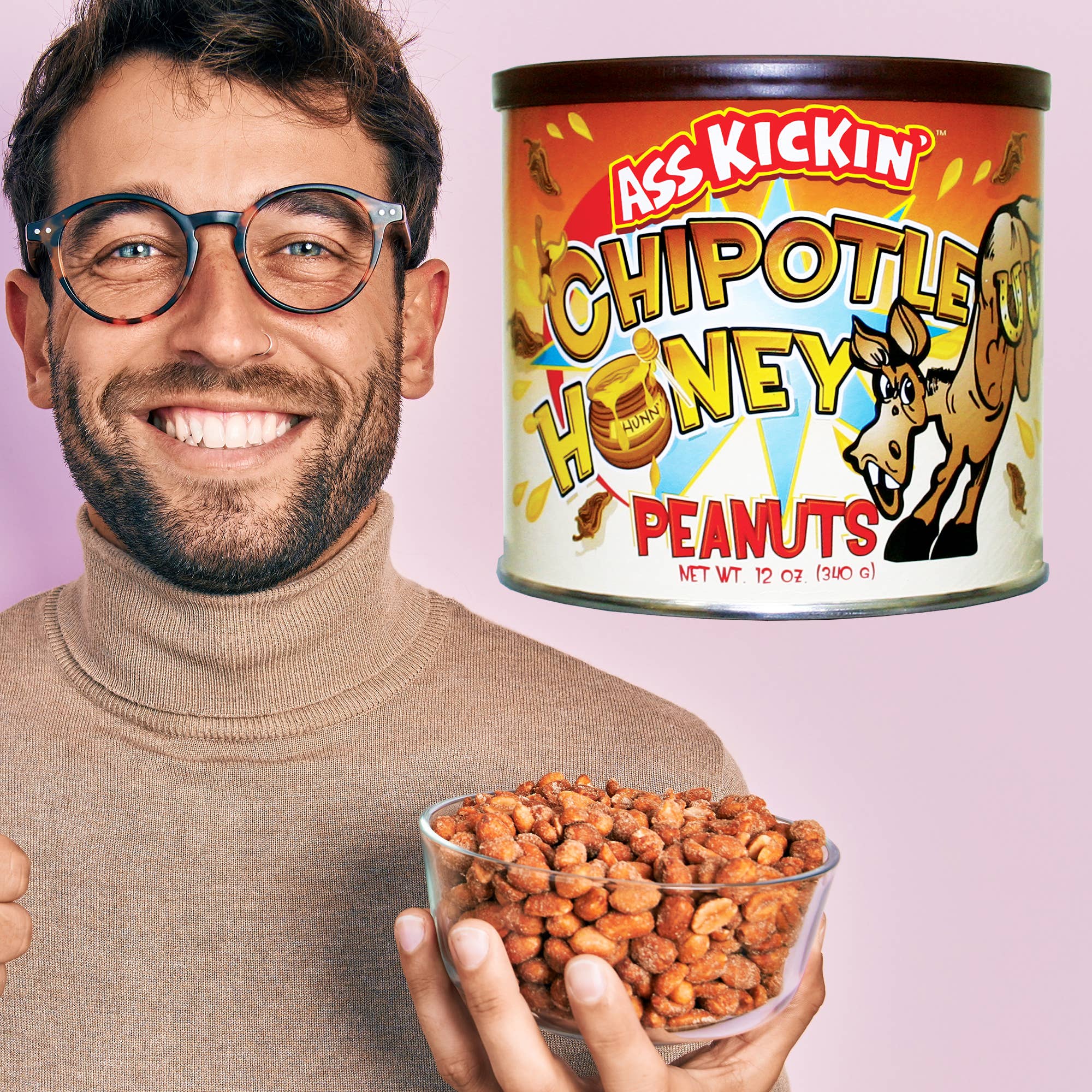 Ass Kickin’ Chipotle Honey Peanuts: 12oz. Can