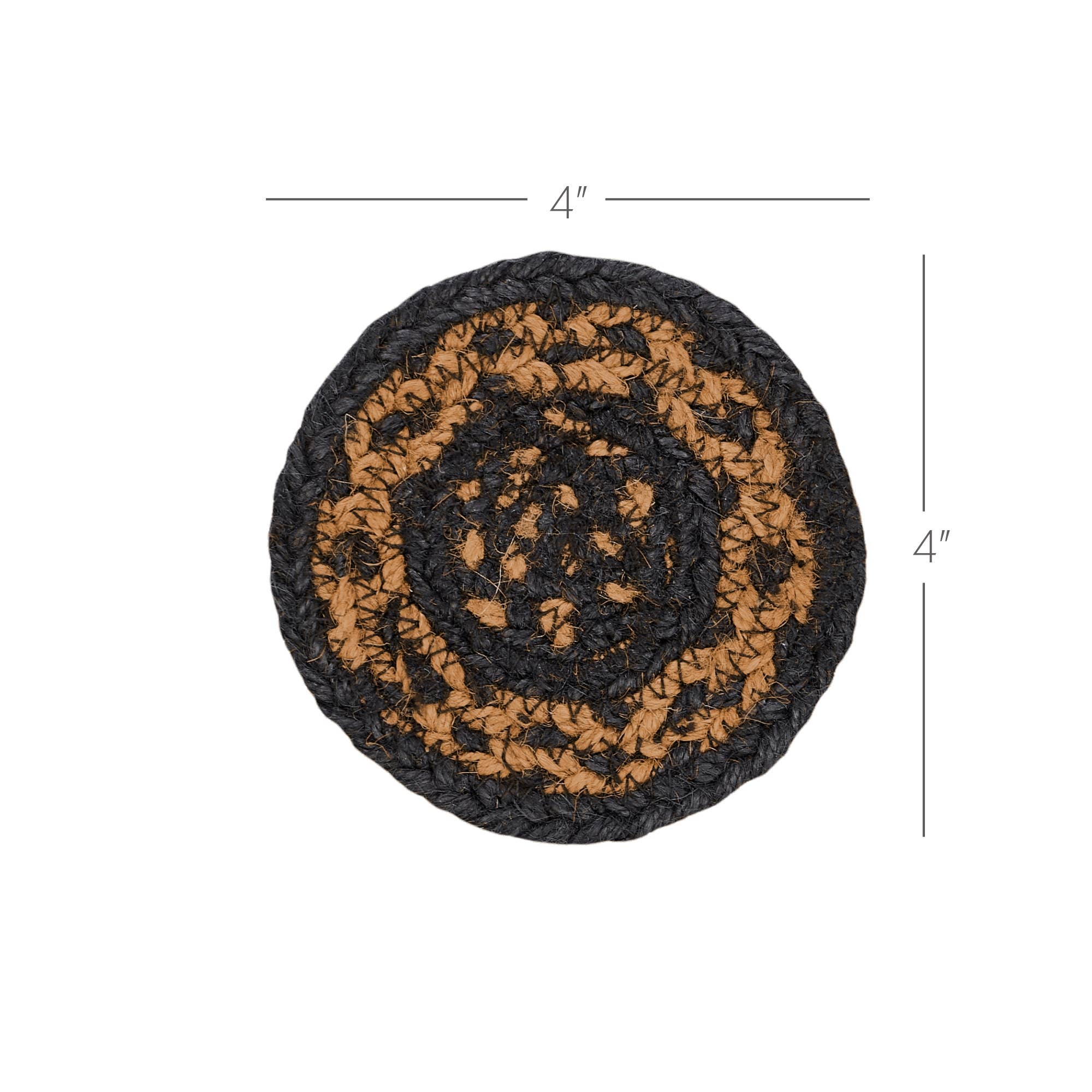 Black & Tan Jute Coaster