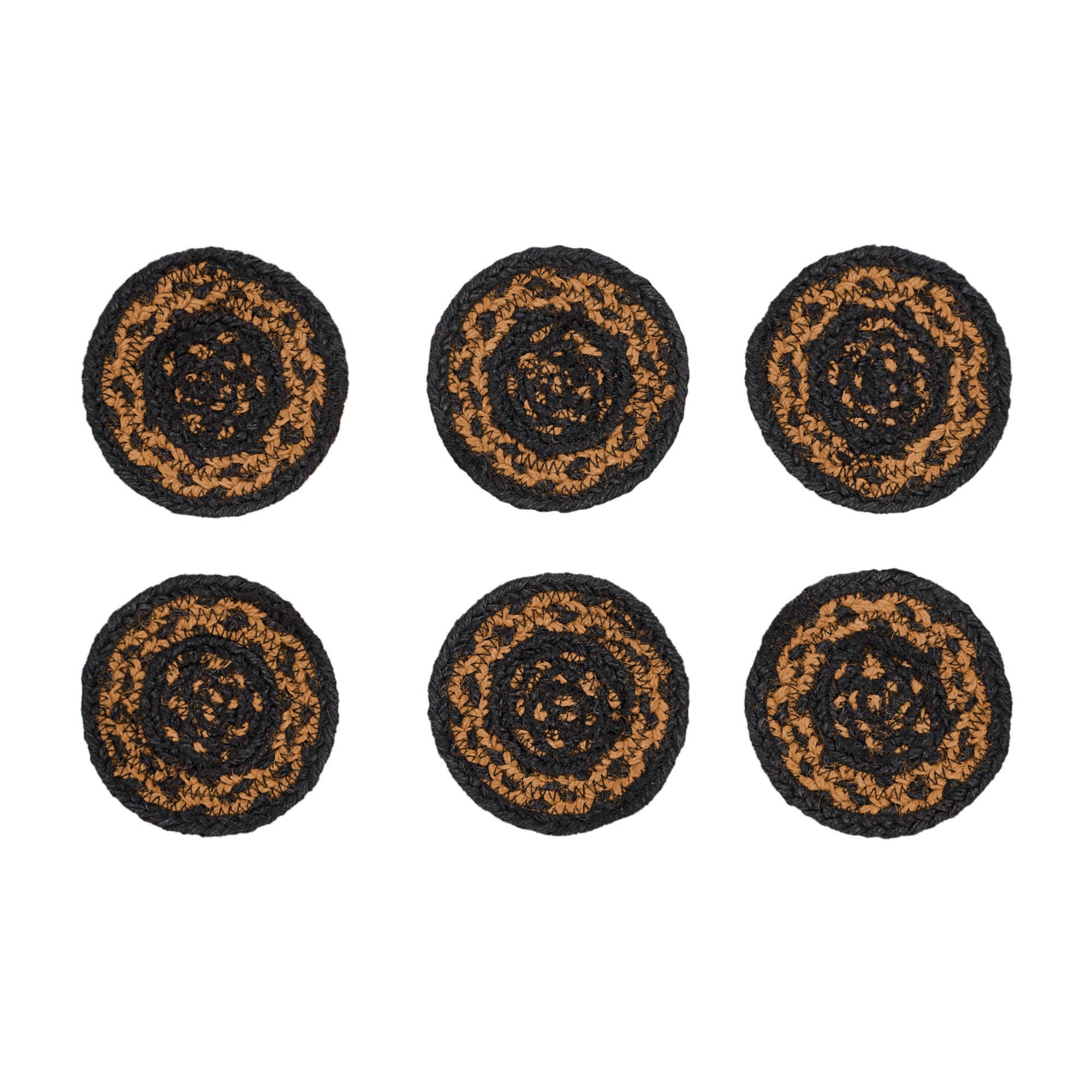 Black & Tan Jute Coaster