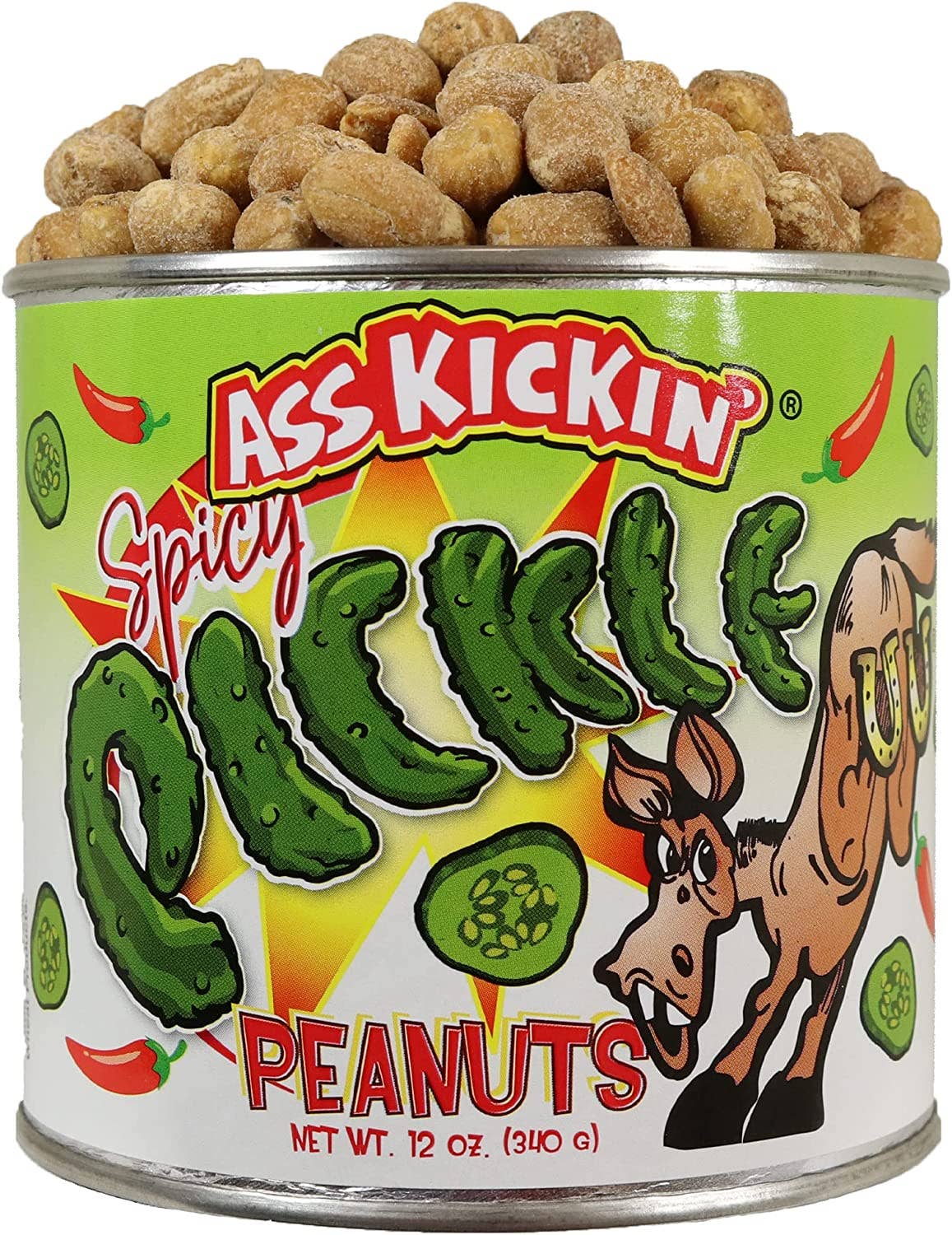 Ass Kickin’ Spicy Pickle Peanuts: 12oz. Can