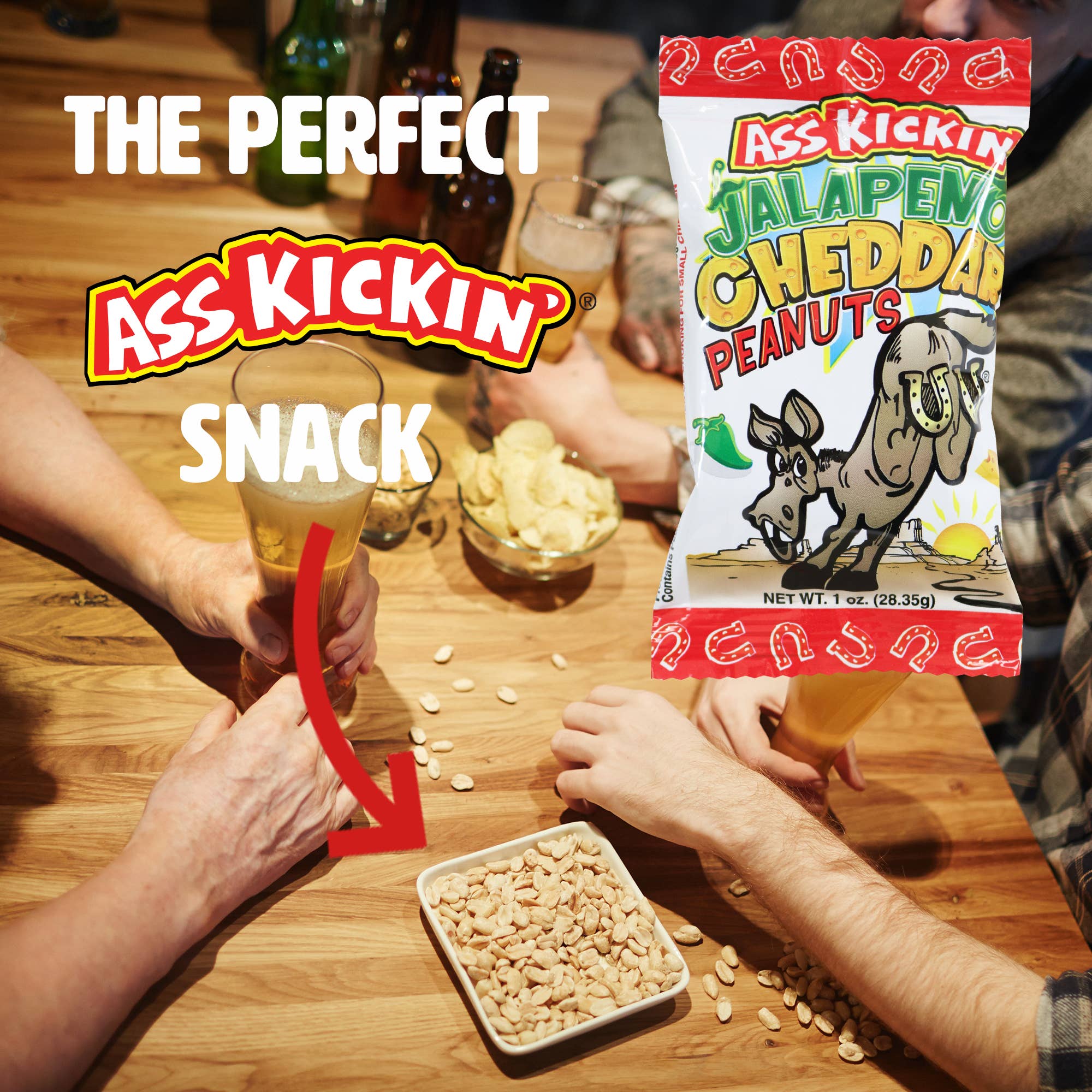 Ass Kickin’ Jalapeno Cheddar Peanuts 1 oz.