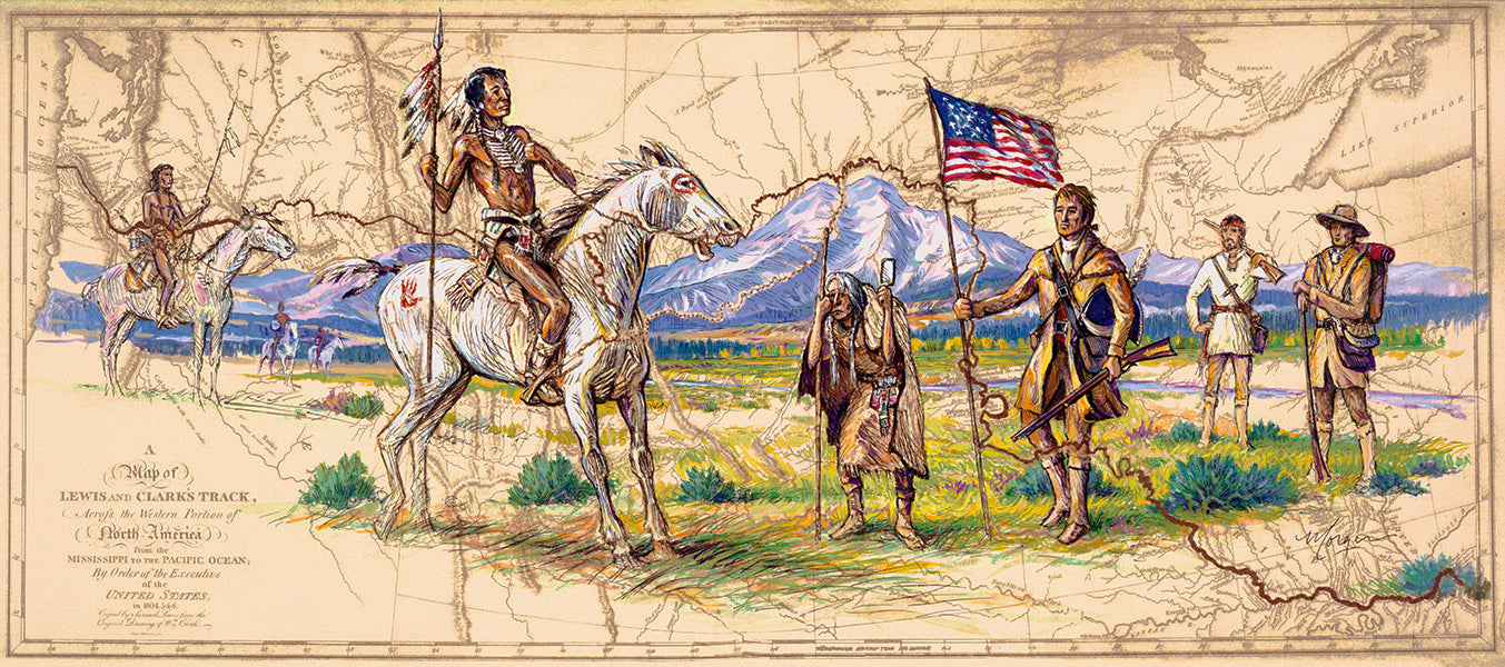 Lewis and Clark - Artist Brian Morger "Meeting New Friends" - Lewis and Clark Collection