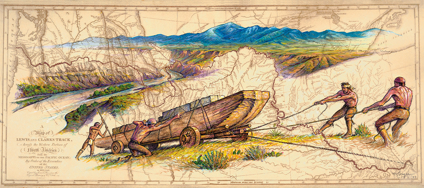 Lewis and Clark - Artist Brian Morger "Portage of the Falls" - Lewis and Clark Collection