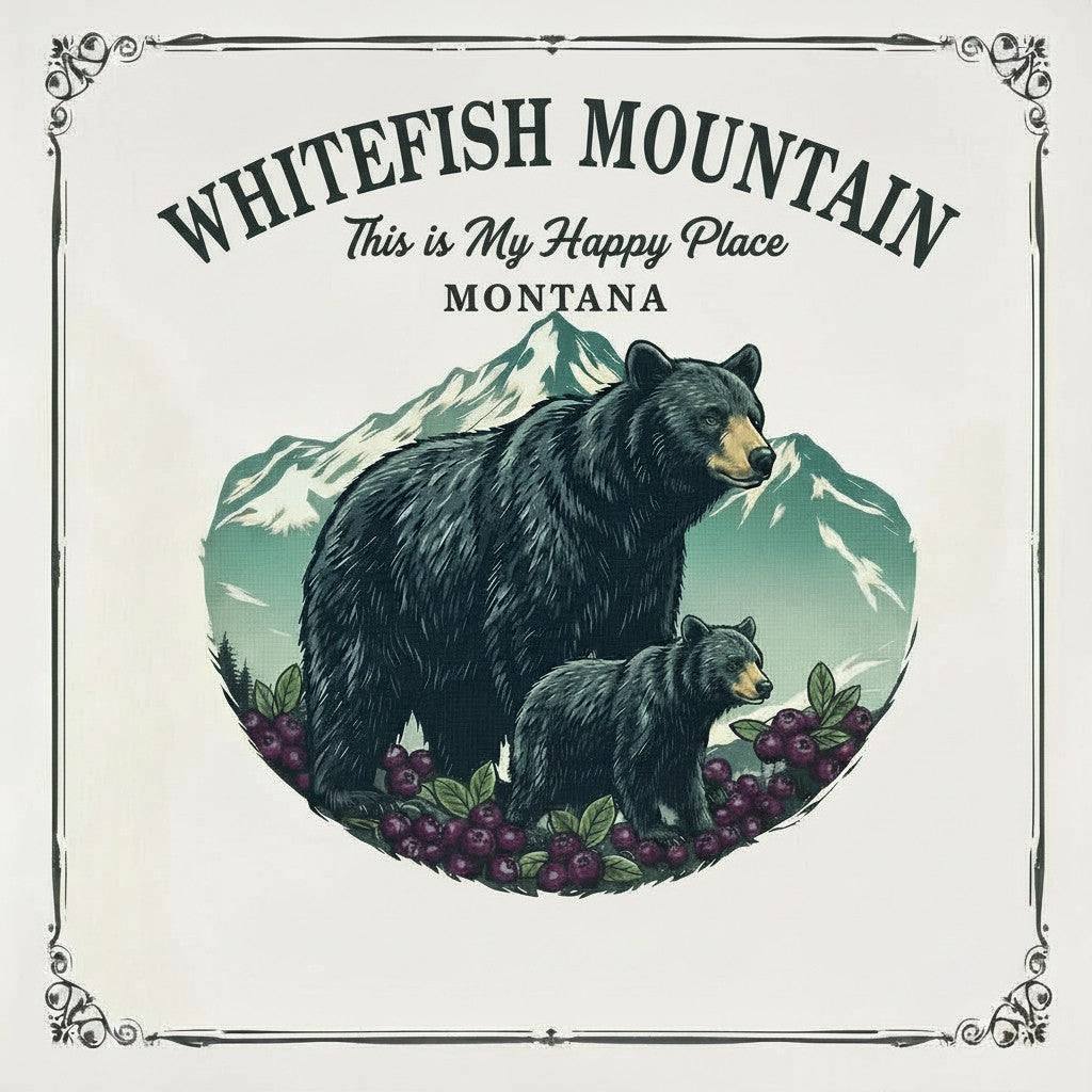 Whitefish Mountain Montana Ski Inspired Magnet
