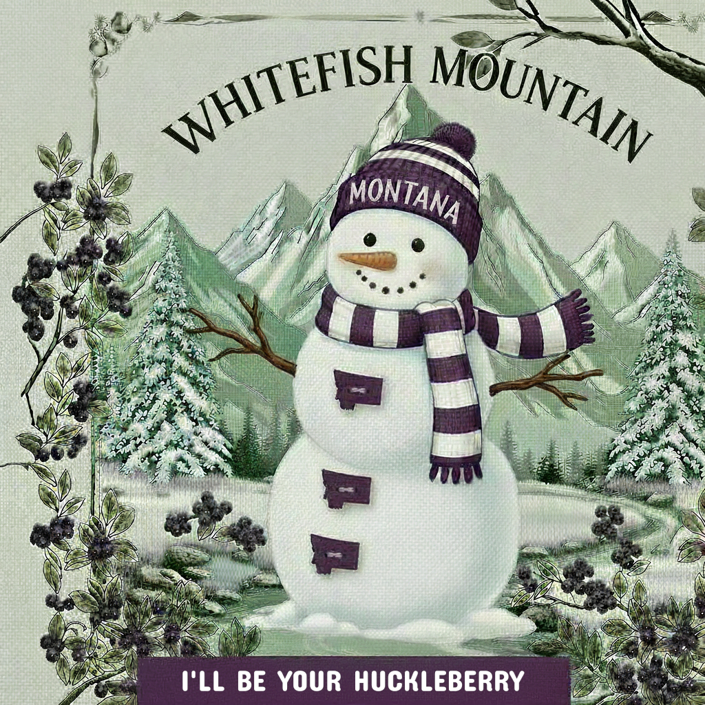 Whitefish Mountain Montana Ski Inspired Magnet