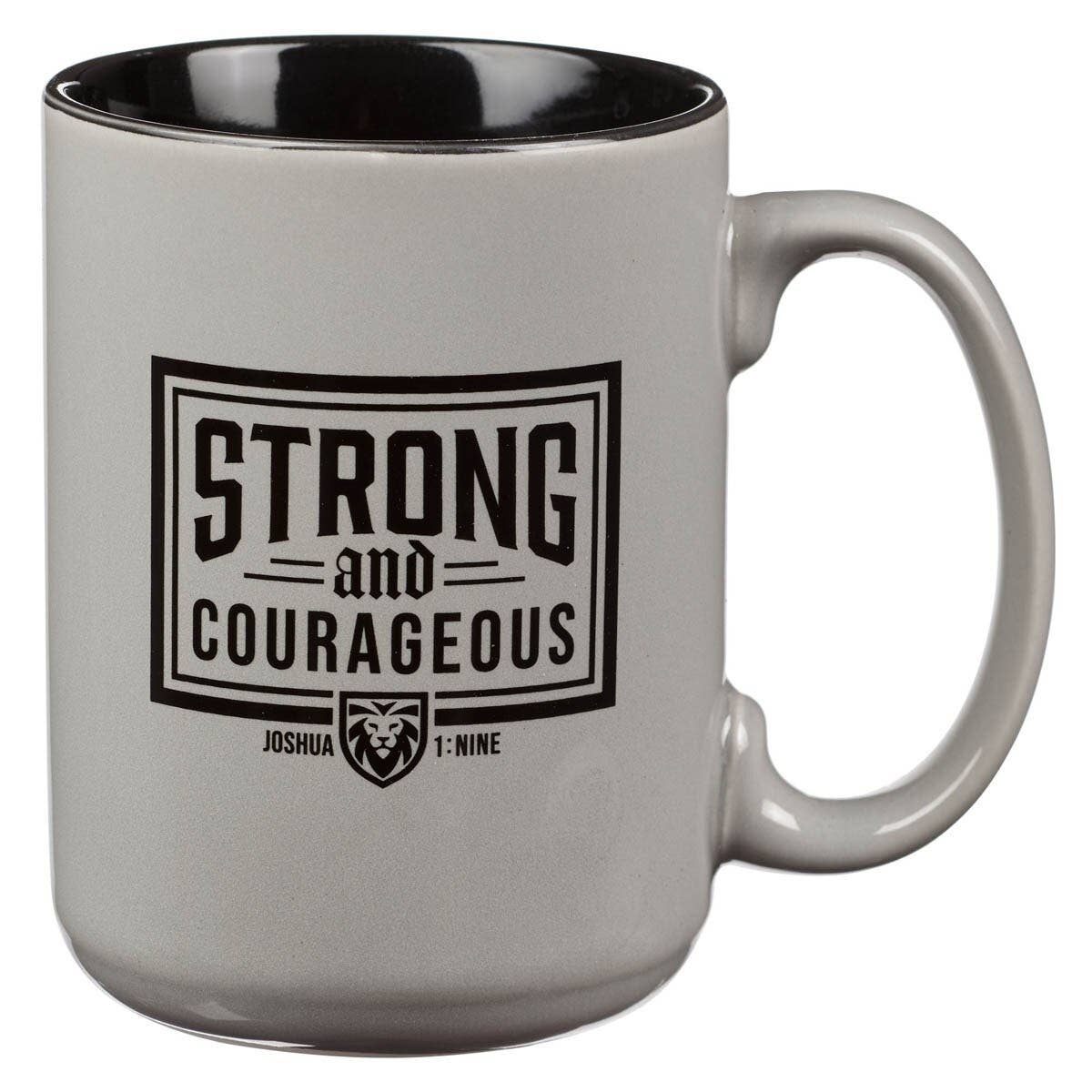 Mug Gray Strong & Courageous Josh. 1:9