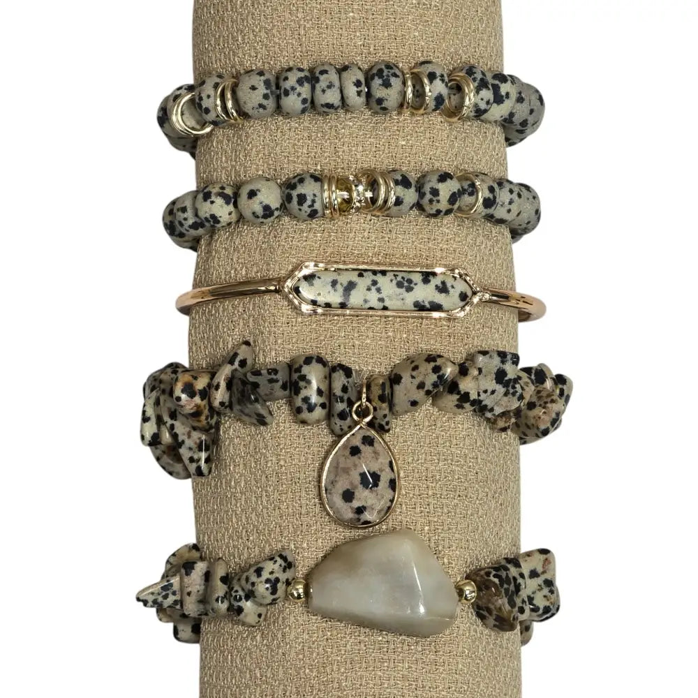 Boho 5 Piece Natural Stone Bracelet Collection Bracelet