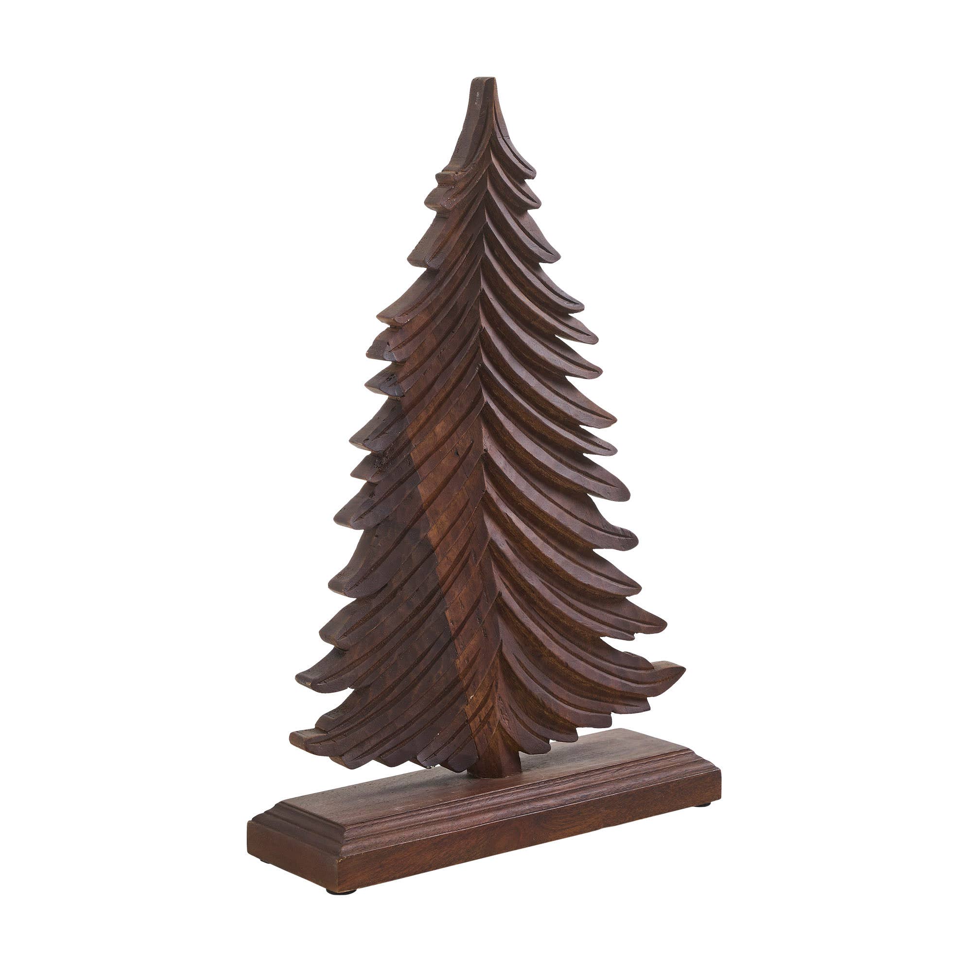 Winter Fir Dark Wooden Tree 19x12x3.75