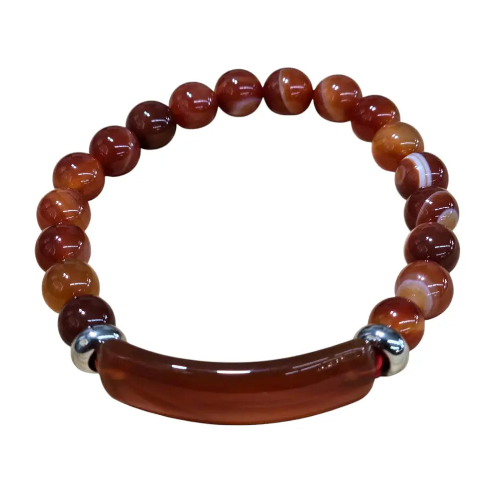 Carnelian Stone Beaded Bracelet