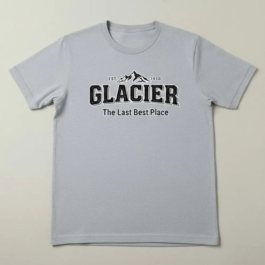 Glacier Est 1910 The Last Best Place Mountain Design T-Shirt