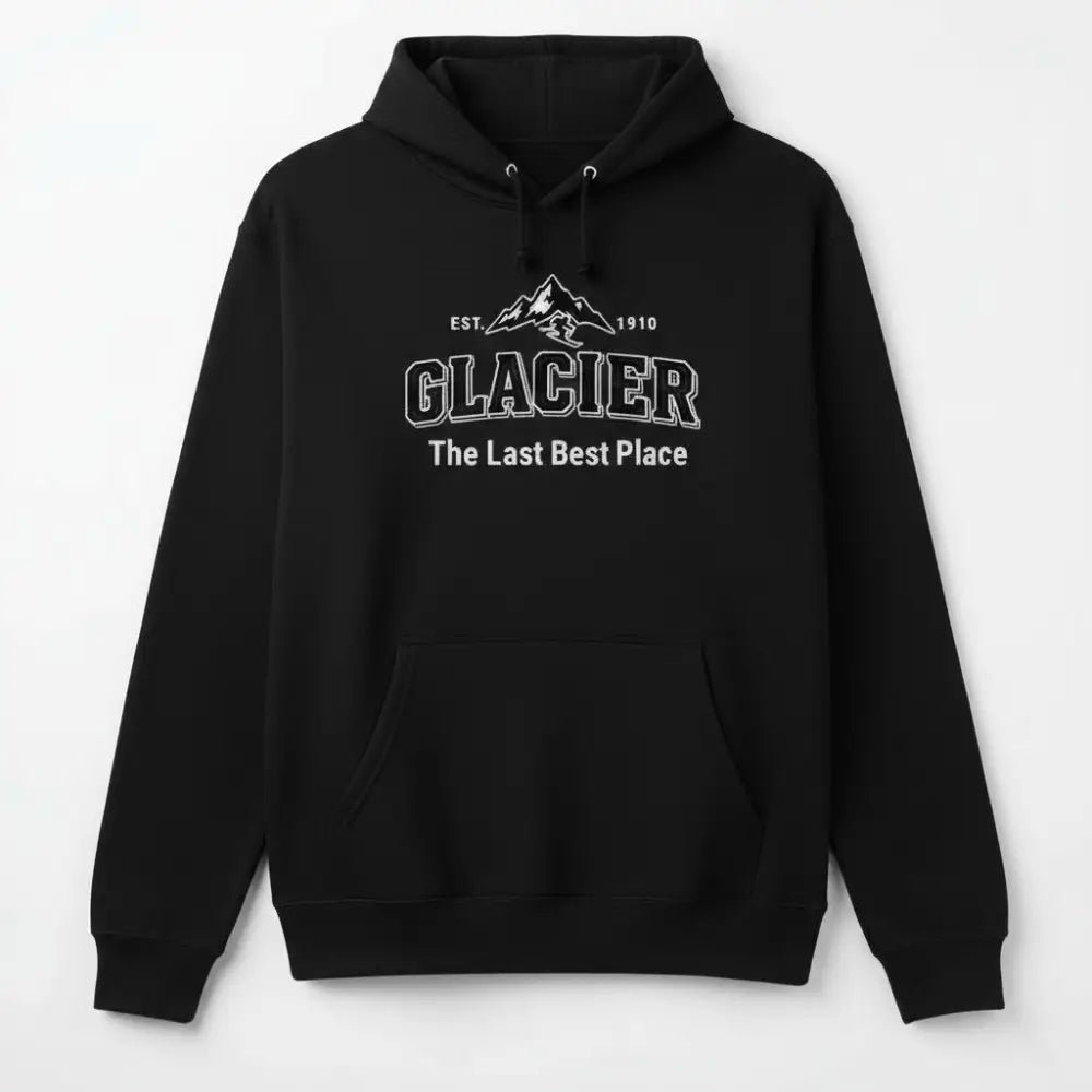 Glacier The Last Best Place Est. 1910 Ski Design Hooded Sweatshirt
