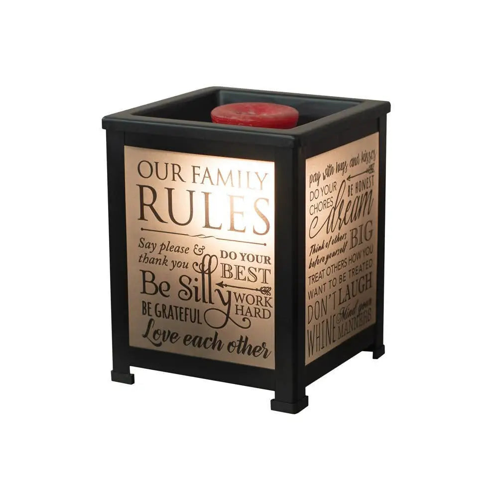 Glass Lantern Wax Warmer - Our Family Rules