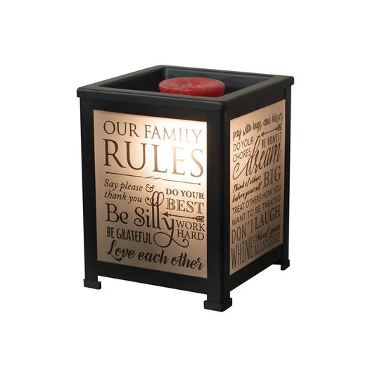 Glass Lantern Wax Warmer - Our Family Rules