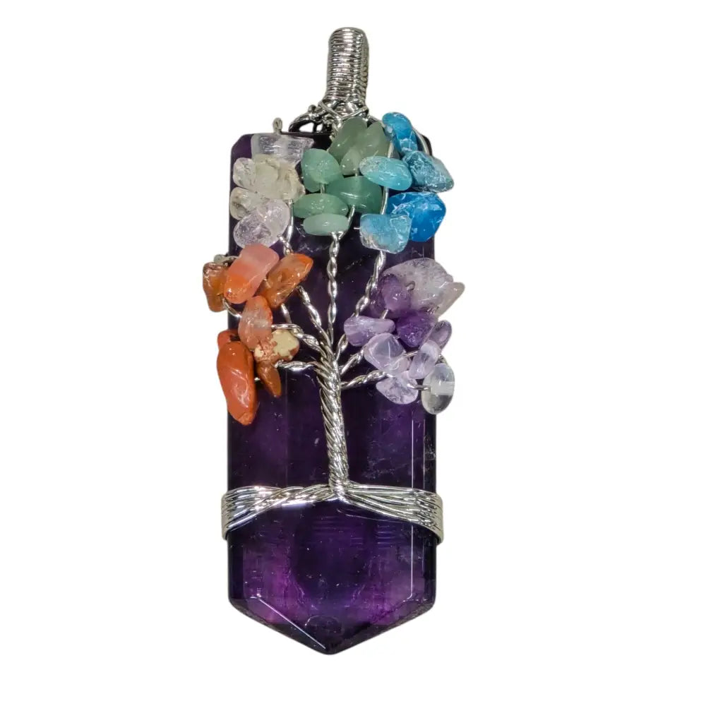Handmade Chakra Tree of Life Crystal Pendant