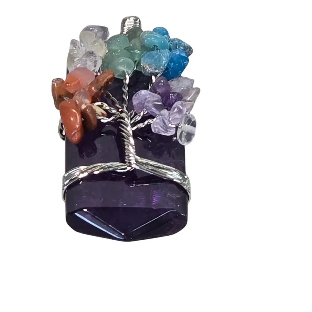 Handmade Chakra Tree of Life Crystal Pendant