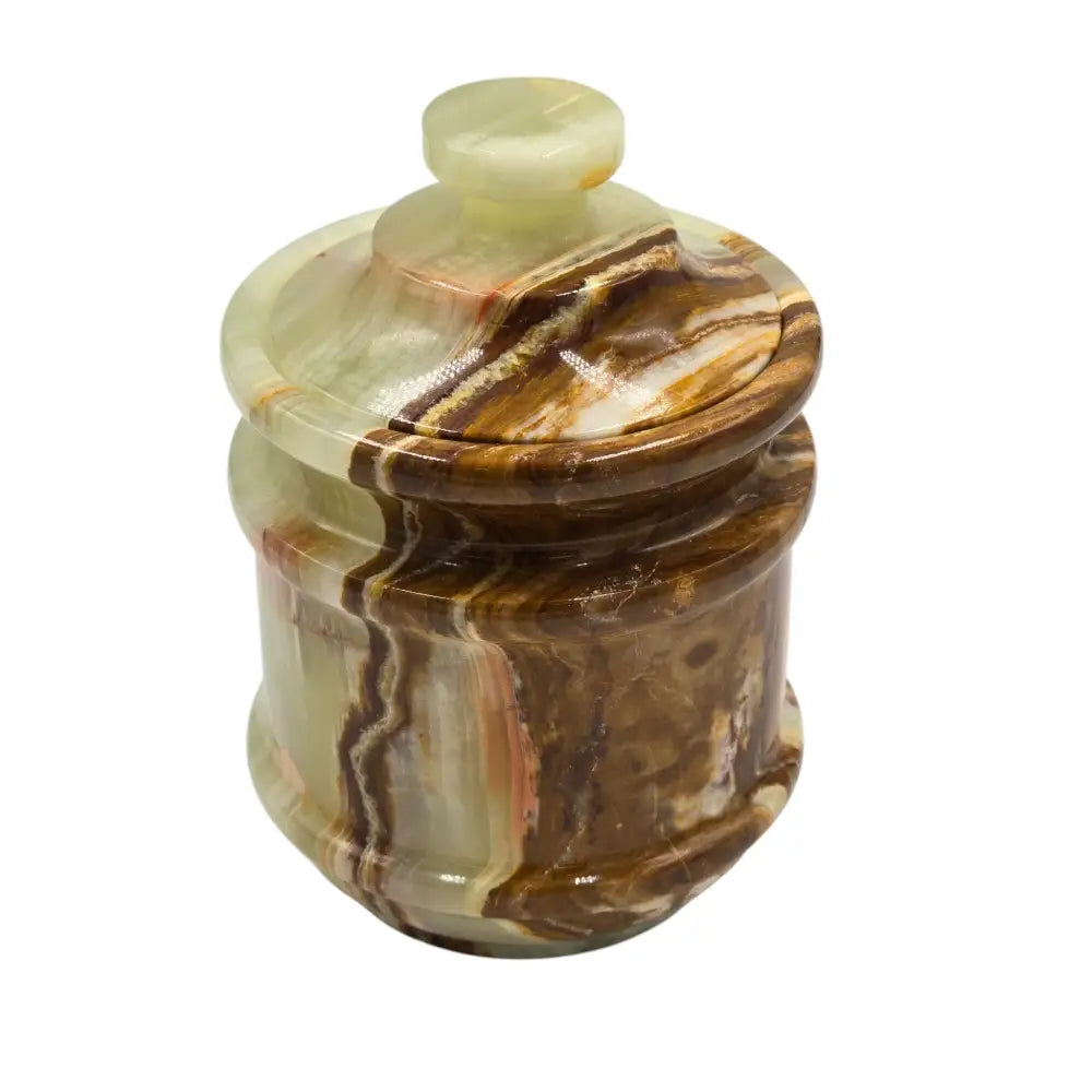 Handmade Luxury Green Onyx Bowl w/Lid