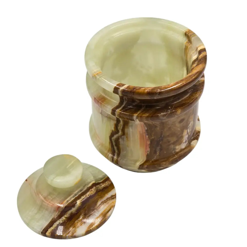 Handmade Luxury Green Onyx Bowl w/Lid