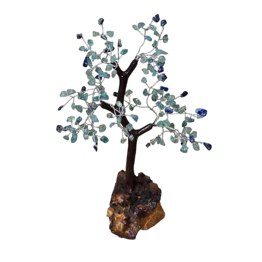Handmade Natural Stone Green Aventurine & Sodalite Crystal Tree