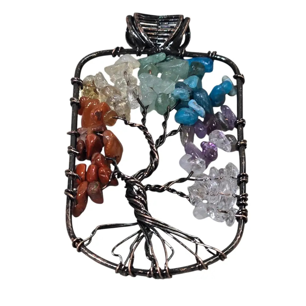 Handmade Wire-Wrapped Crystal Tree of Life Pendant
