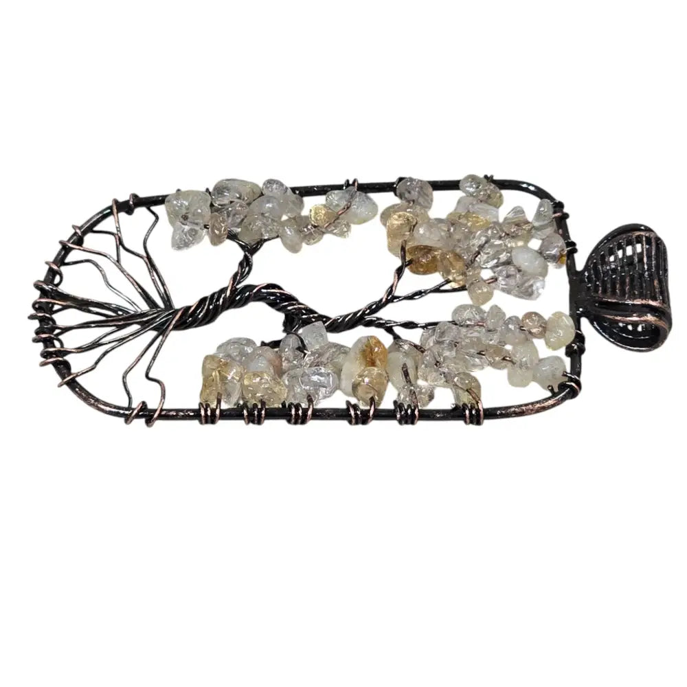 Handmade Wire-Wrapped Crystal Tree of Life Pendant