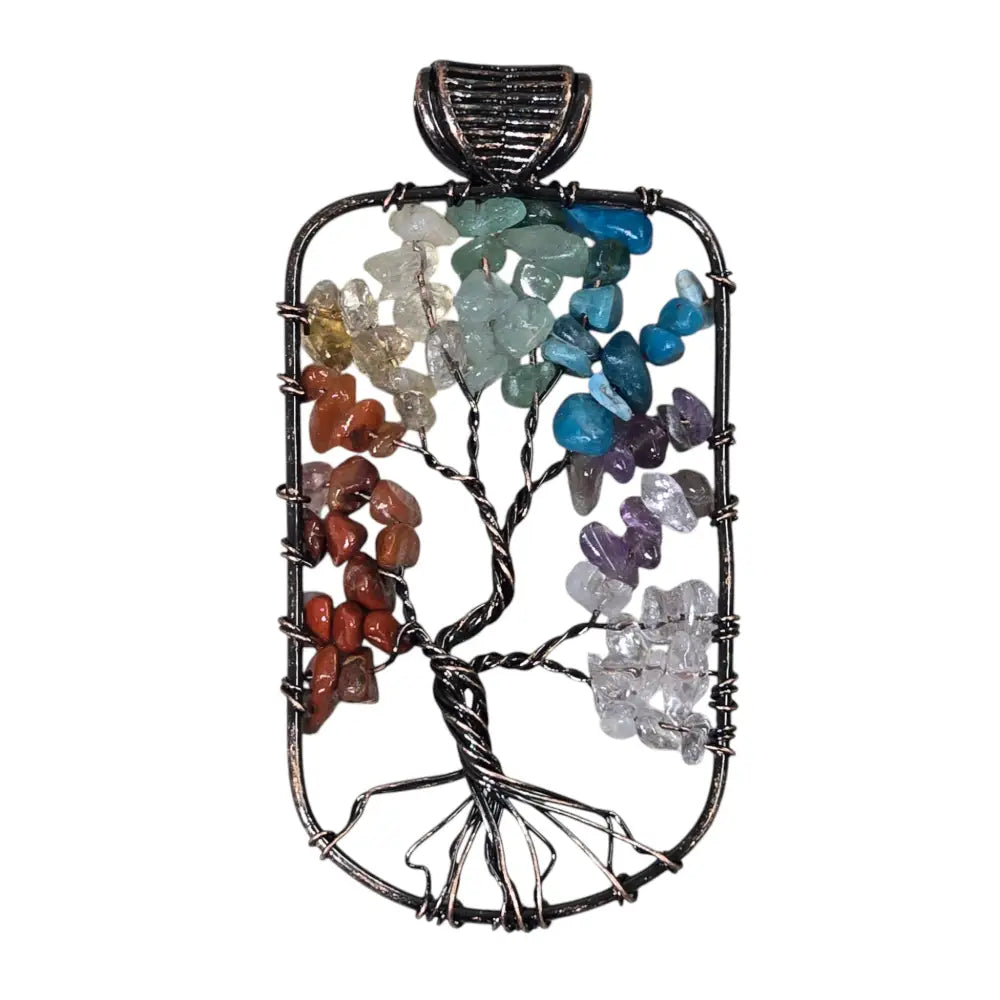 Handmade Wire-Wrapped Crystal Tree of Life Pendant