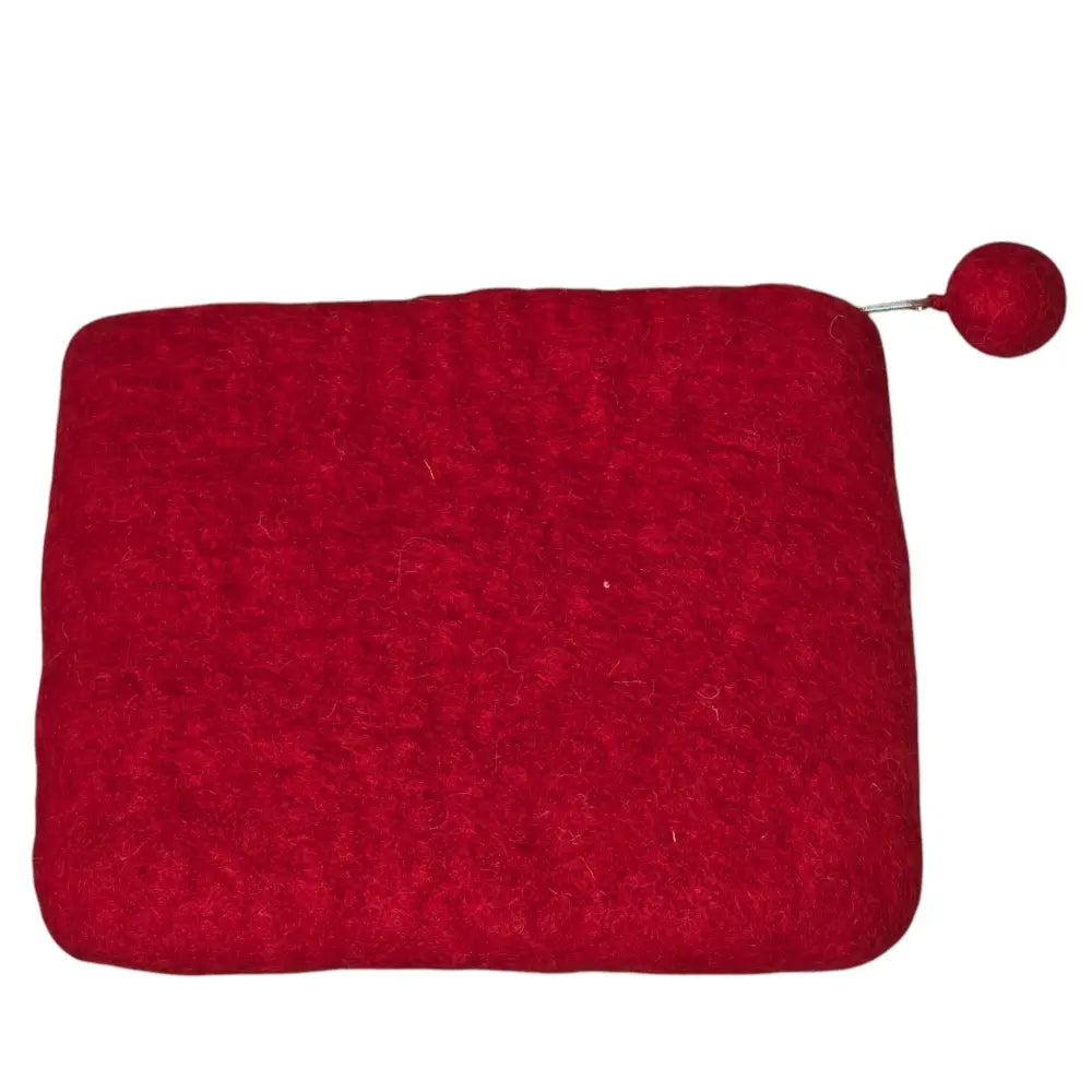 Handmade Wool Felt Coin Purse Emblazoned with an Owl Family