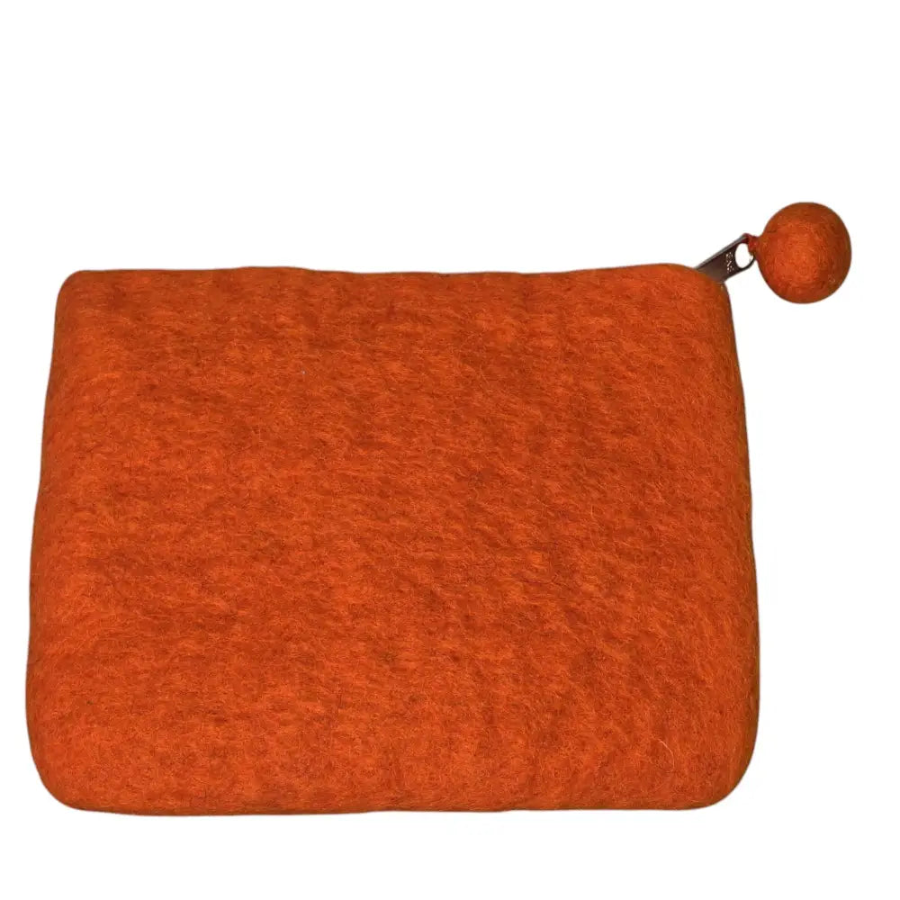 Handmade Wool Felt Coin Purse Emblazoned with an Owl Family