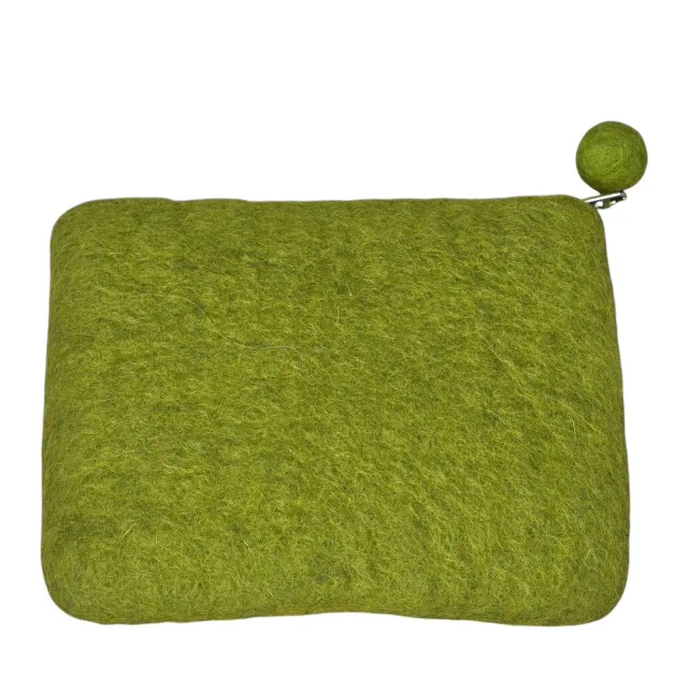Handmade Wool Felt Coin Purse Emblazoned with an Owl Family