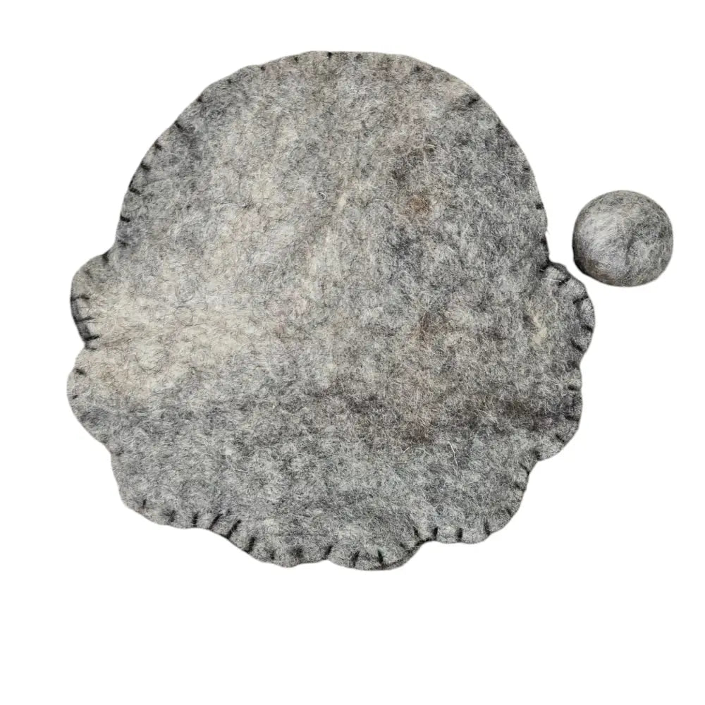 Handmade Wool Felt Coin Purse; Gray Sheep