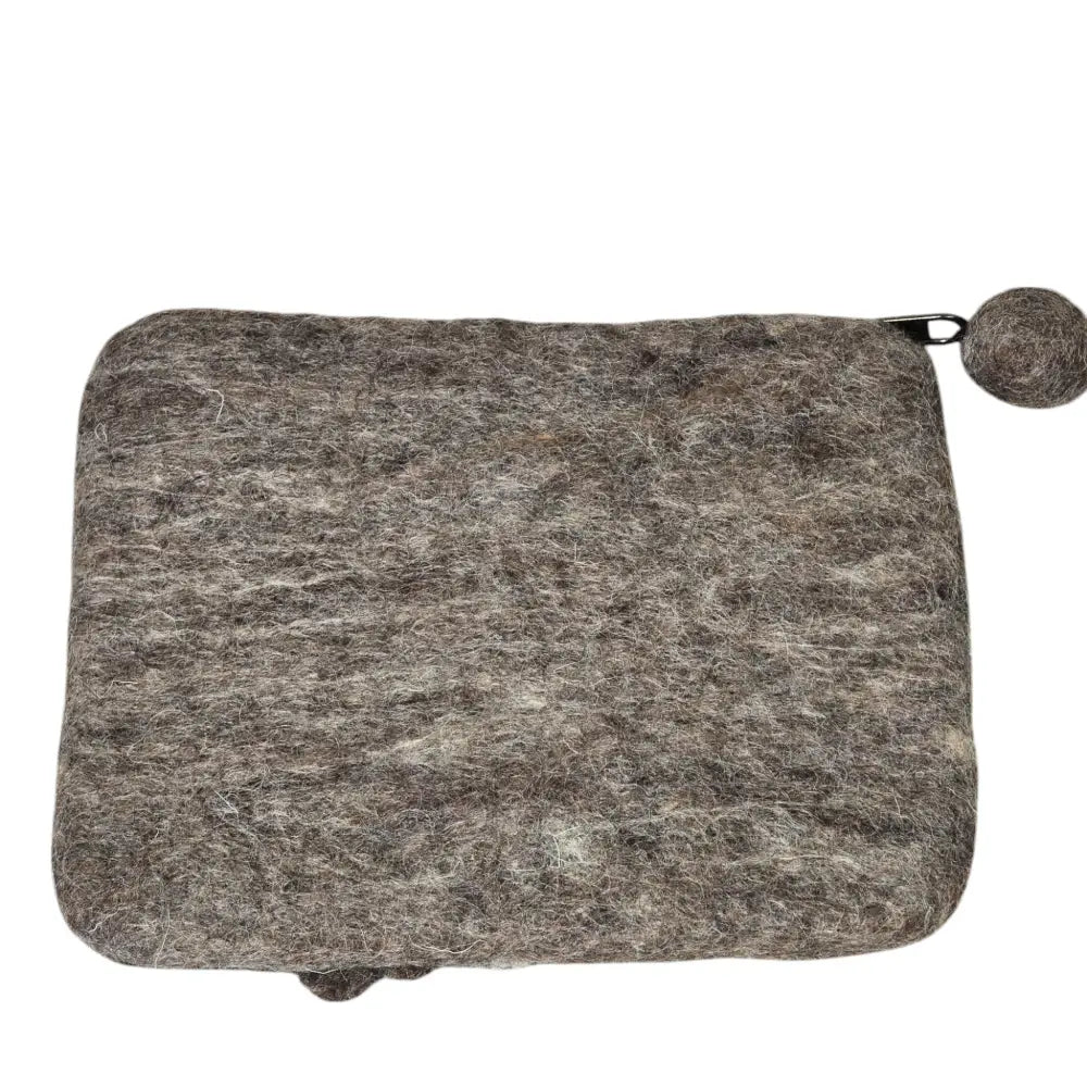 Handmade Wool Felt Coin Purse with 6 Delicate Flowers