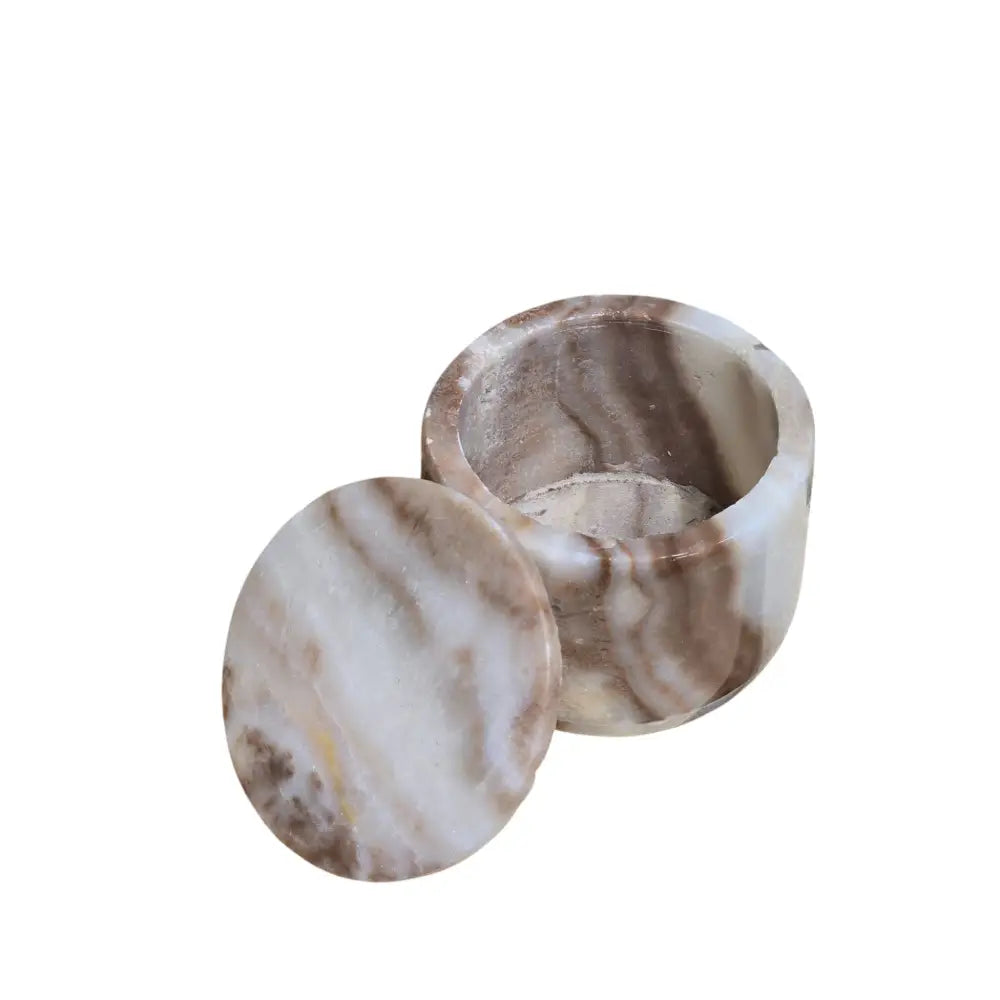 Large Polished Aragonite Bowl with Lid