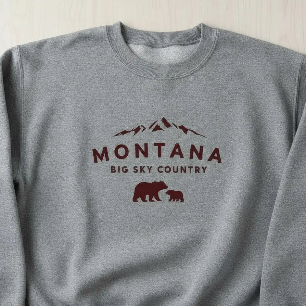 Montana Big Sky Country Mama Bear and Cub Sweatshirt