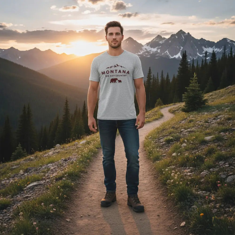Montana Big Sky Country Mama Bear and Cub T-shirt
