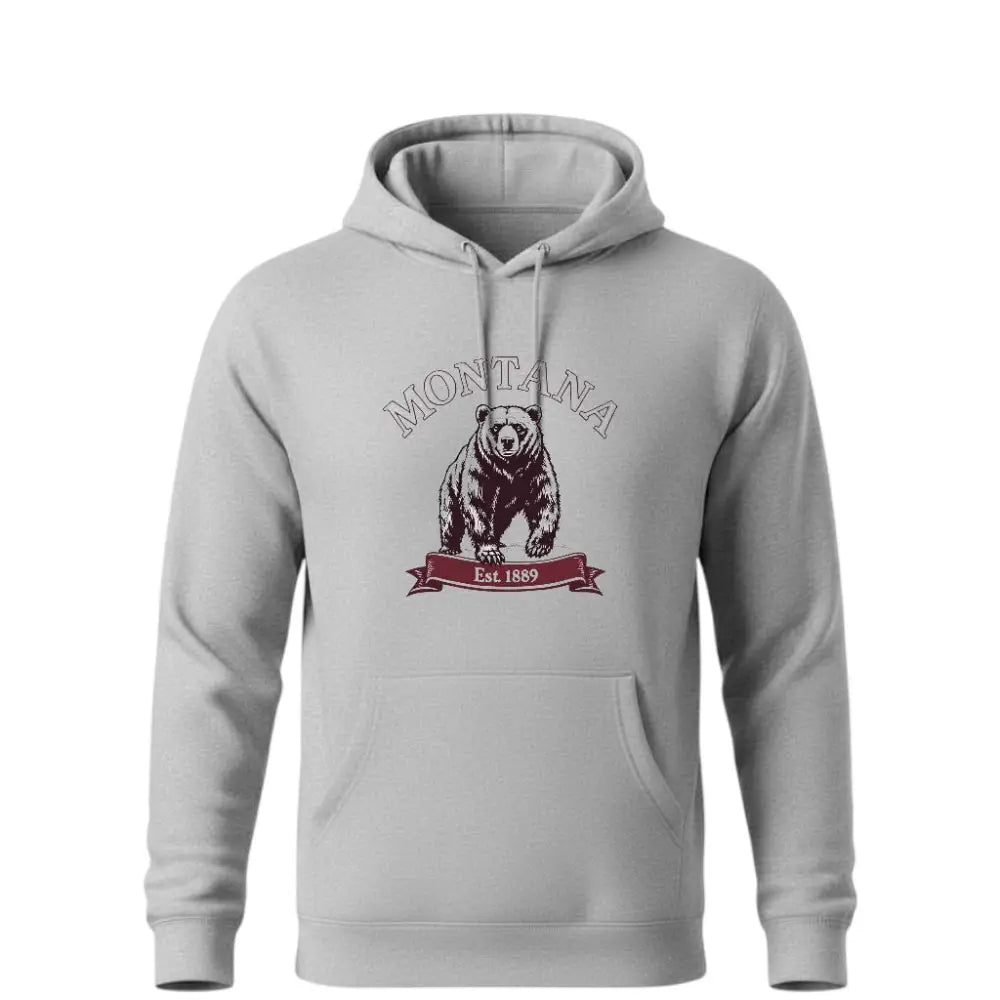 Montana Est. 1889 Grizzly Bear Hooded Sweatshirt