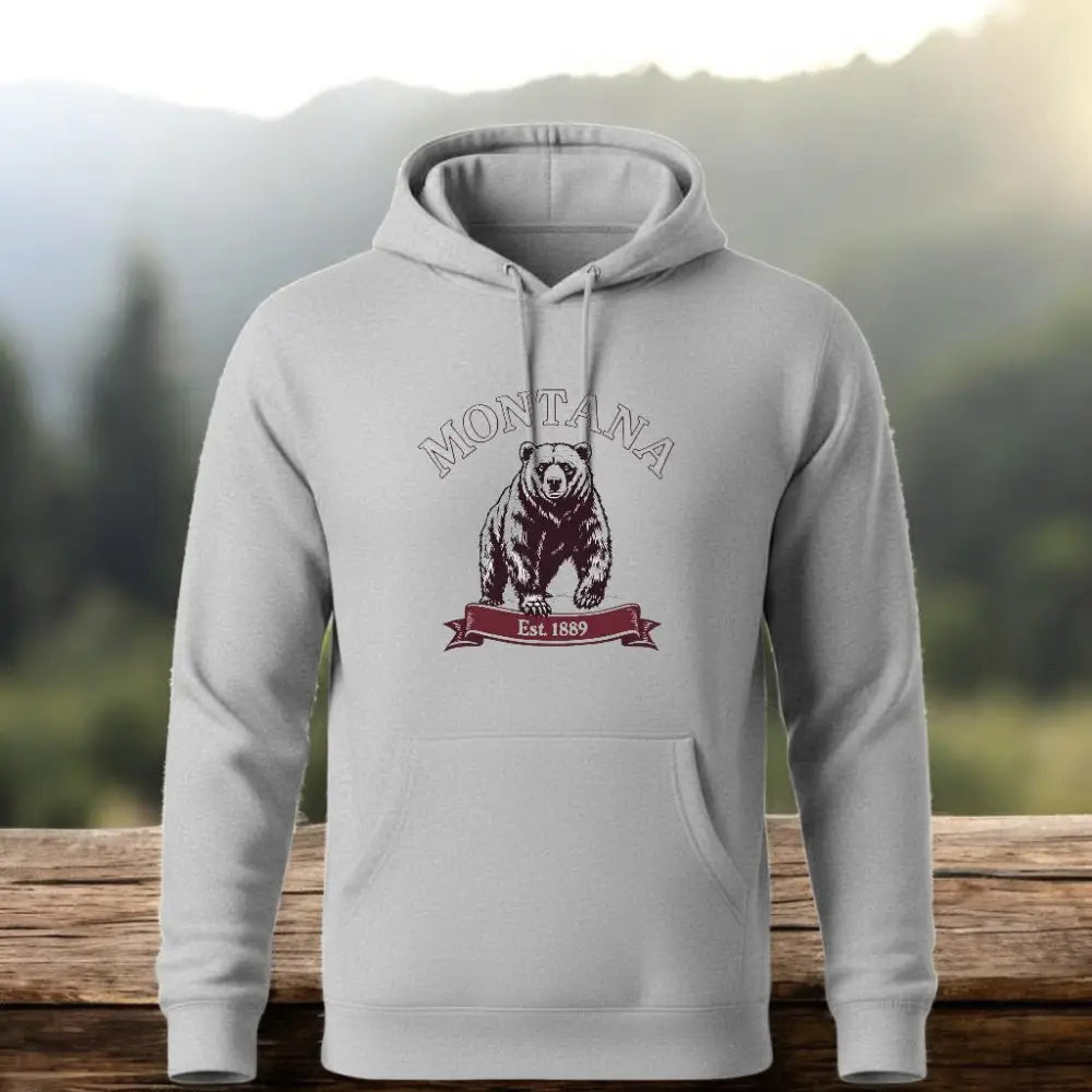 Montana Est. 1889 Grizzly Bear Hooded Sweatshirt