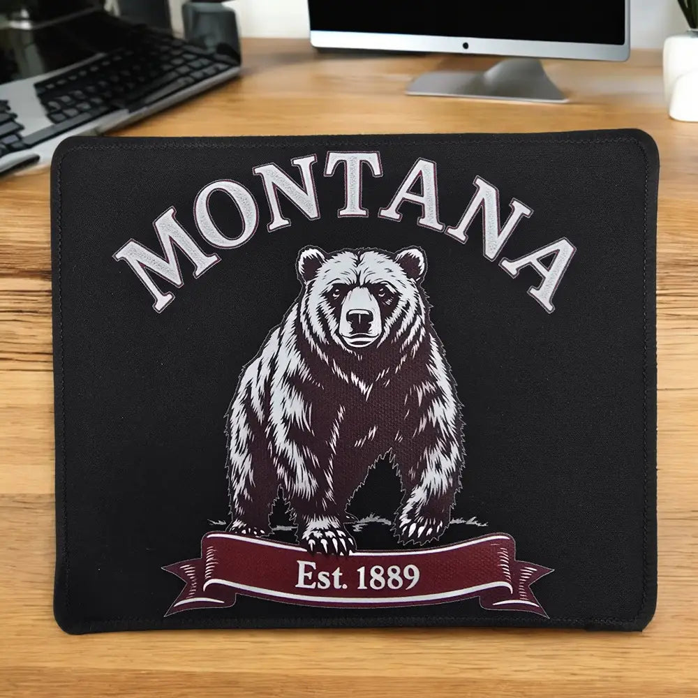 Montana Est. 1889 Grizzly Bear - Premium Custom Designed Mouse Pad