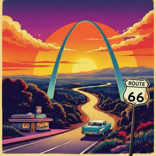 Route 66 - Gateway Arch over Route 66