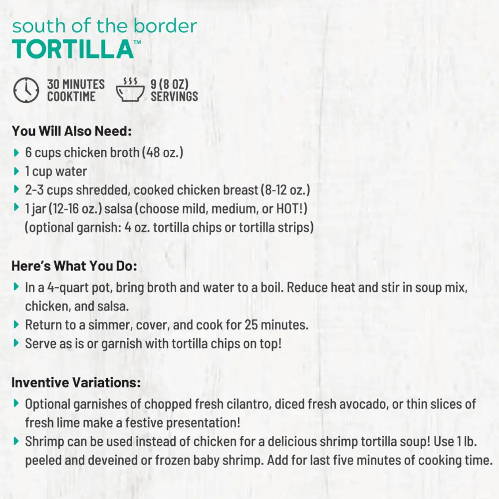 South of the Border Tortilla Soup Mix