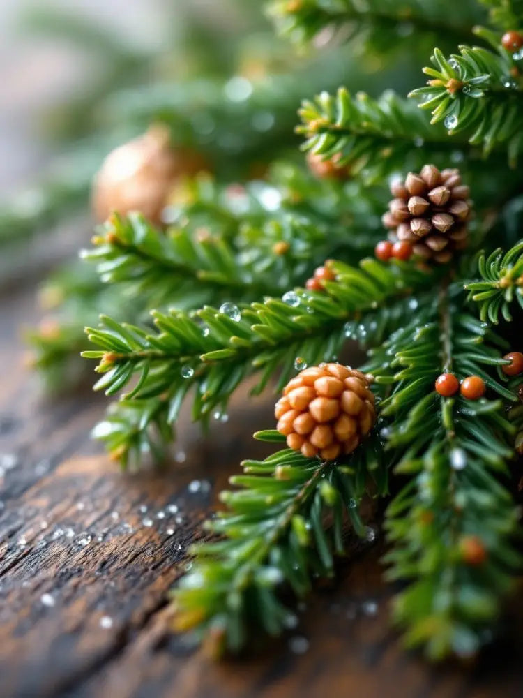 Trailhead Candles - Fraser Fir Cylindrical 8mL Glass Hanging Diffuser with Wooden Cap Air Freshener