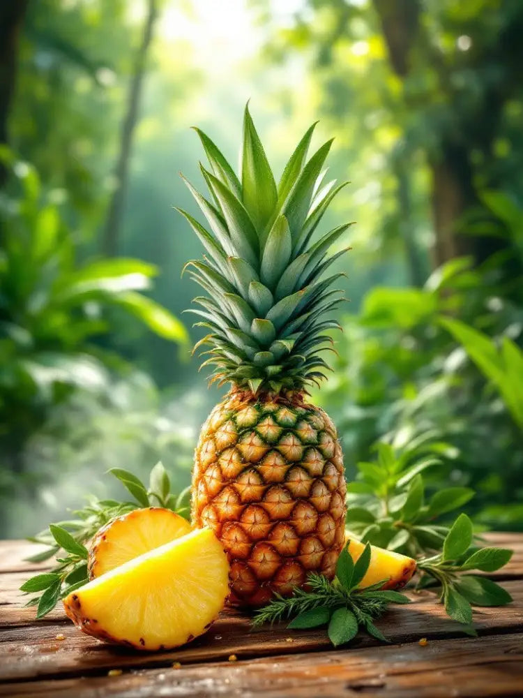 Trailhead Candles - Pineapple + Sage Cylindrical 8mL Glass Hanging Diffuser with Wooden Cap Air Freshener