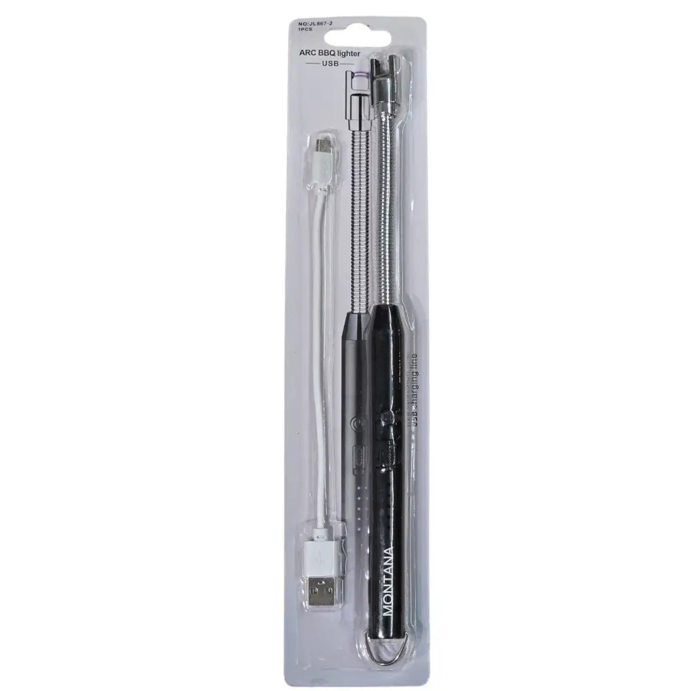 USB ARC 360 Long Stick Plasma Travel Lighter Black