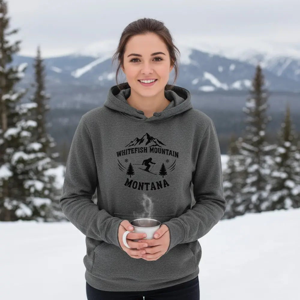 Whitefish Mountain Montana Hooded Sweatshirt