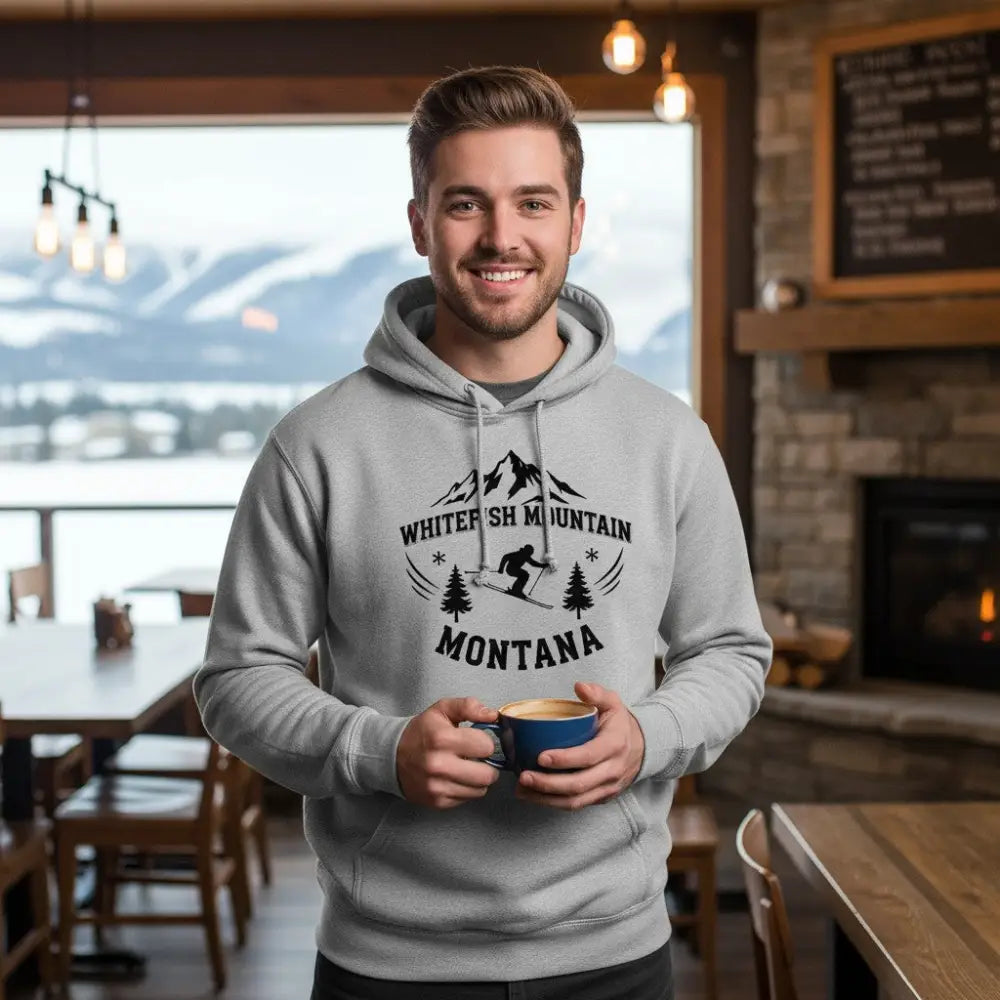 Whitefish Mountain Montana Hooded Sweatshirt