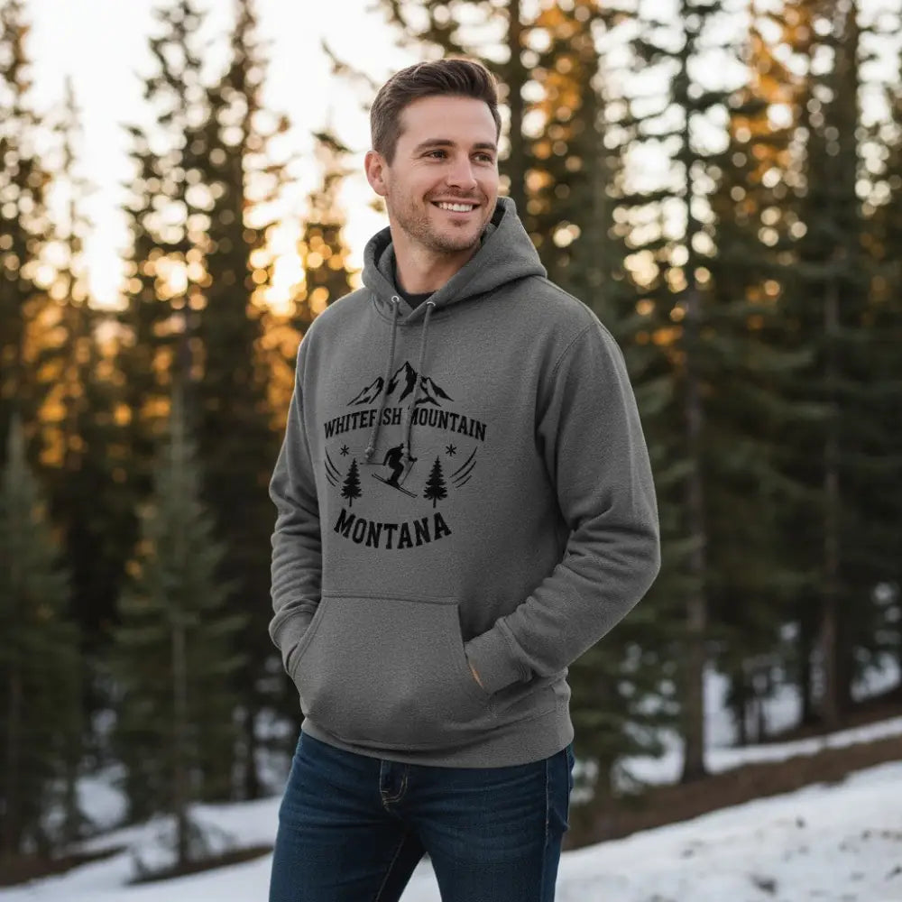 Whitefish Mountain Montana Hooded Sweatshirt