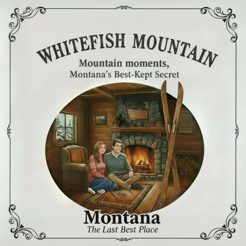 Whitefish Mountain Montana Ski Inspired Magnet