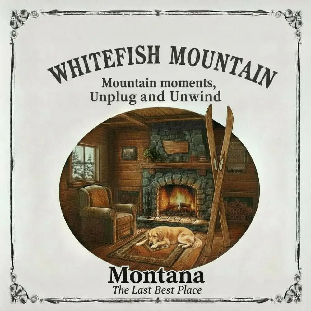 Whitefish Mountain Montana Ski Inspired Magnet
