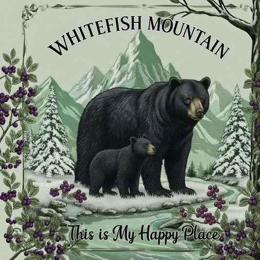 Whitefish Mountain Montana Ski Inspired Magnet
