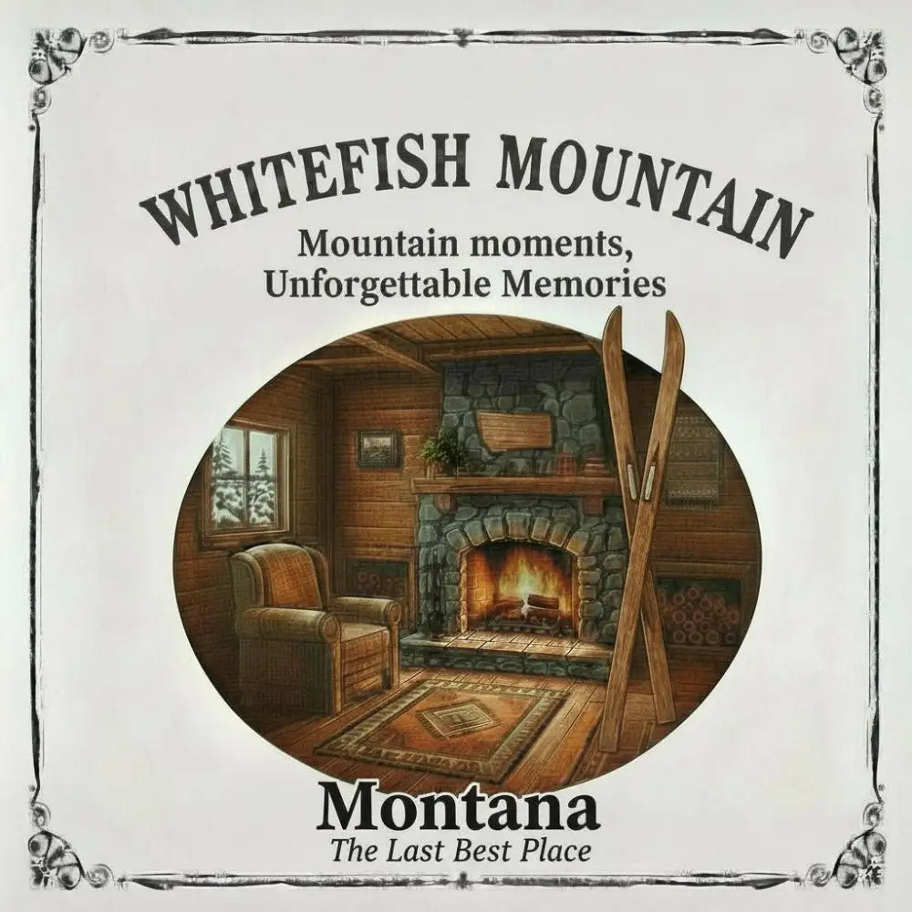 Whitefish Mountain Montana Ski Inspired Magnet
