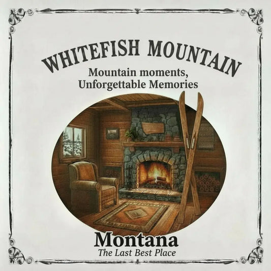 Whitefish Mountain Montana Ski Inspired Magnet