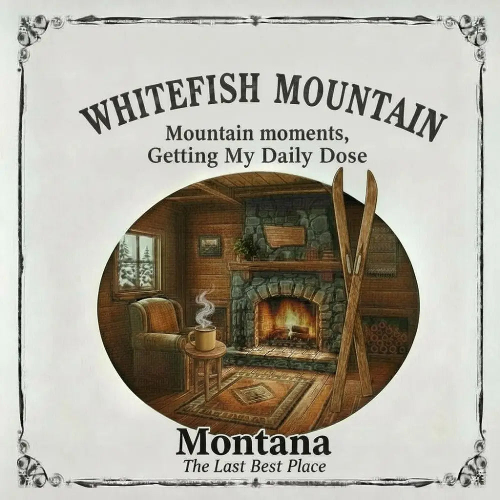 Whitefish Mountain Montana Ski Inspired Magnet